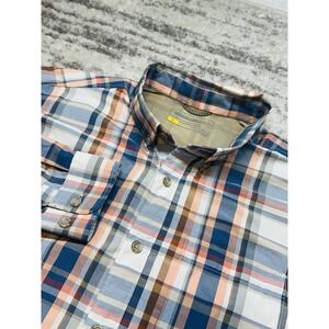 Eddie Bauer Travex Shirt Mens Large Plaid Performance Stretch Hiking Classic Fit